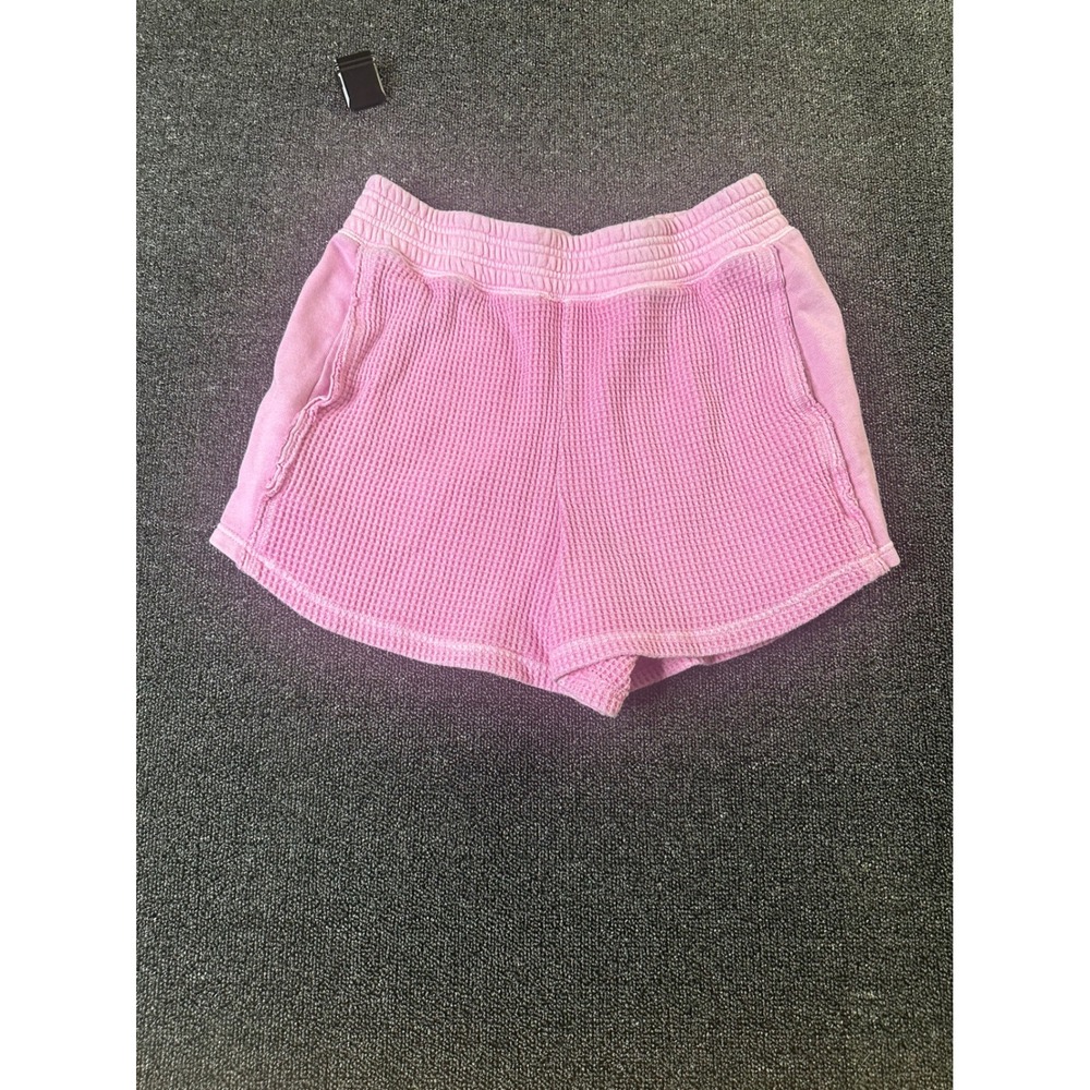 Aerie Pink Waffle Knit Lounge Shorts with Pockets Womens Medium